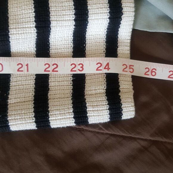 Loft Sweater Womens Size XL Chunky Knit Stripe Tie Back Minimalist Preppy Geek - Picture 12 of 12